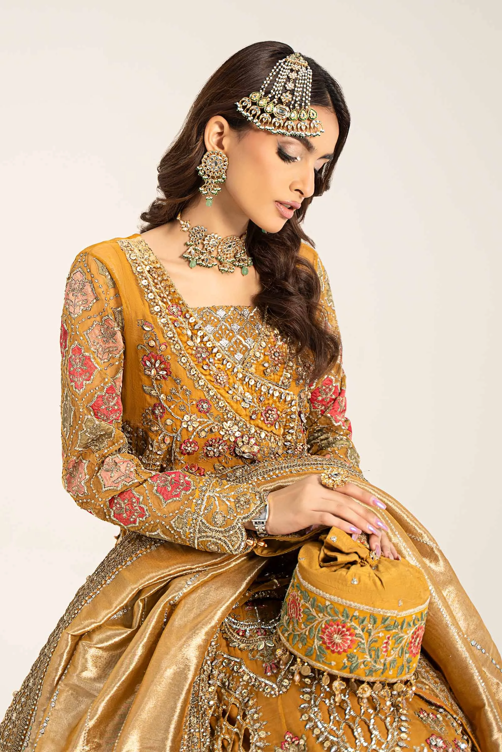 3 Piece Embroidered Organza Suit | BDS-2907