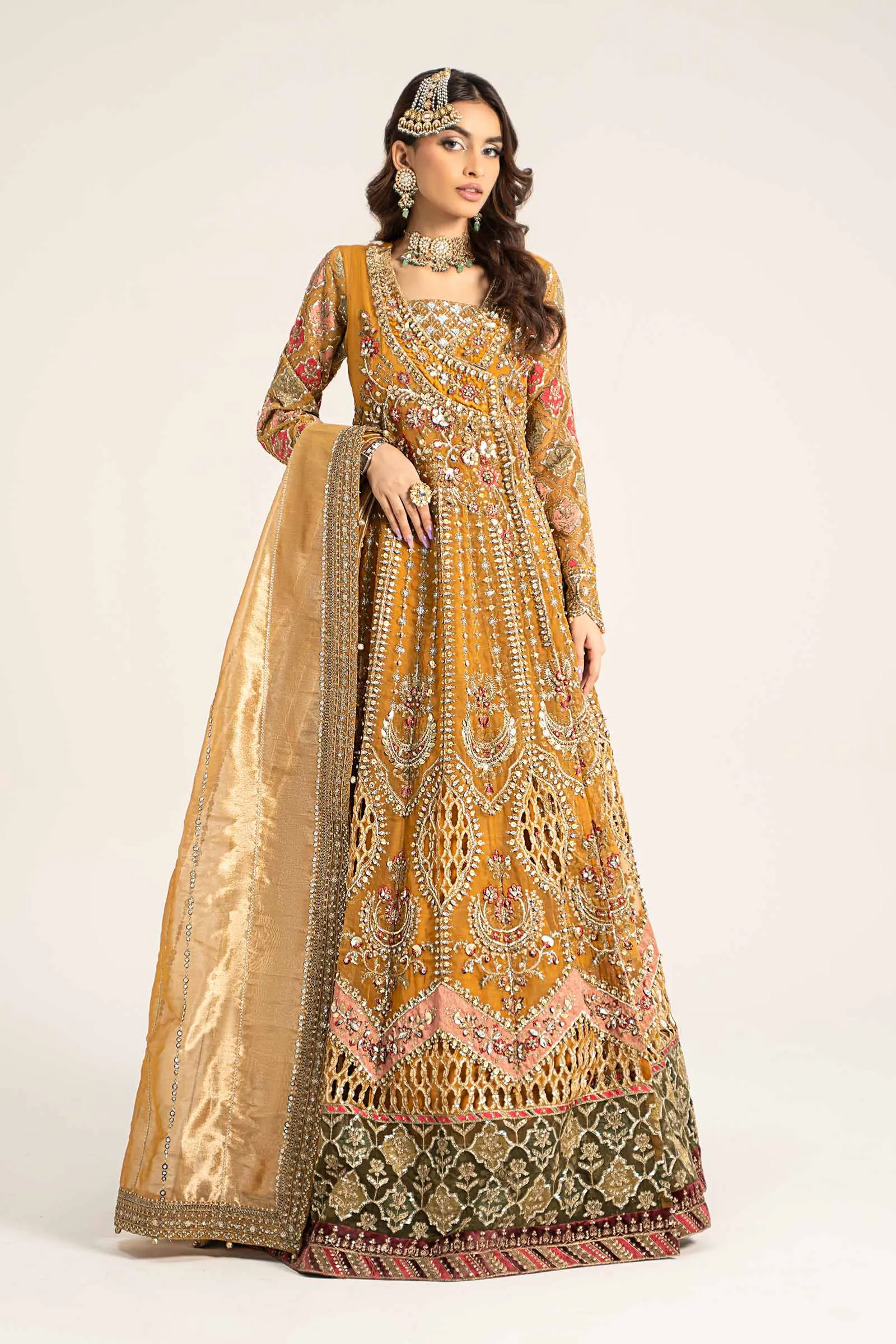 3 Piece Embroidered Organza Suit | BDS-2907