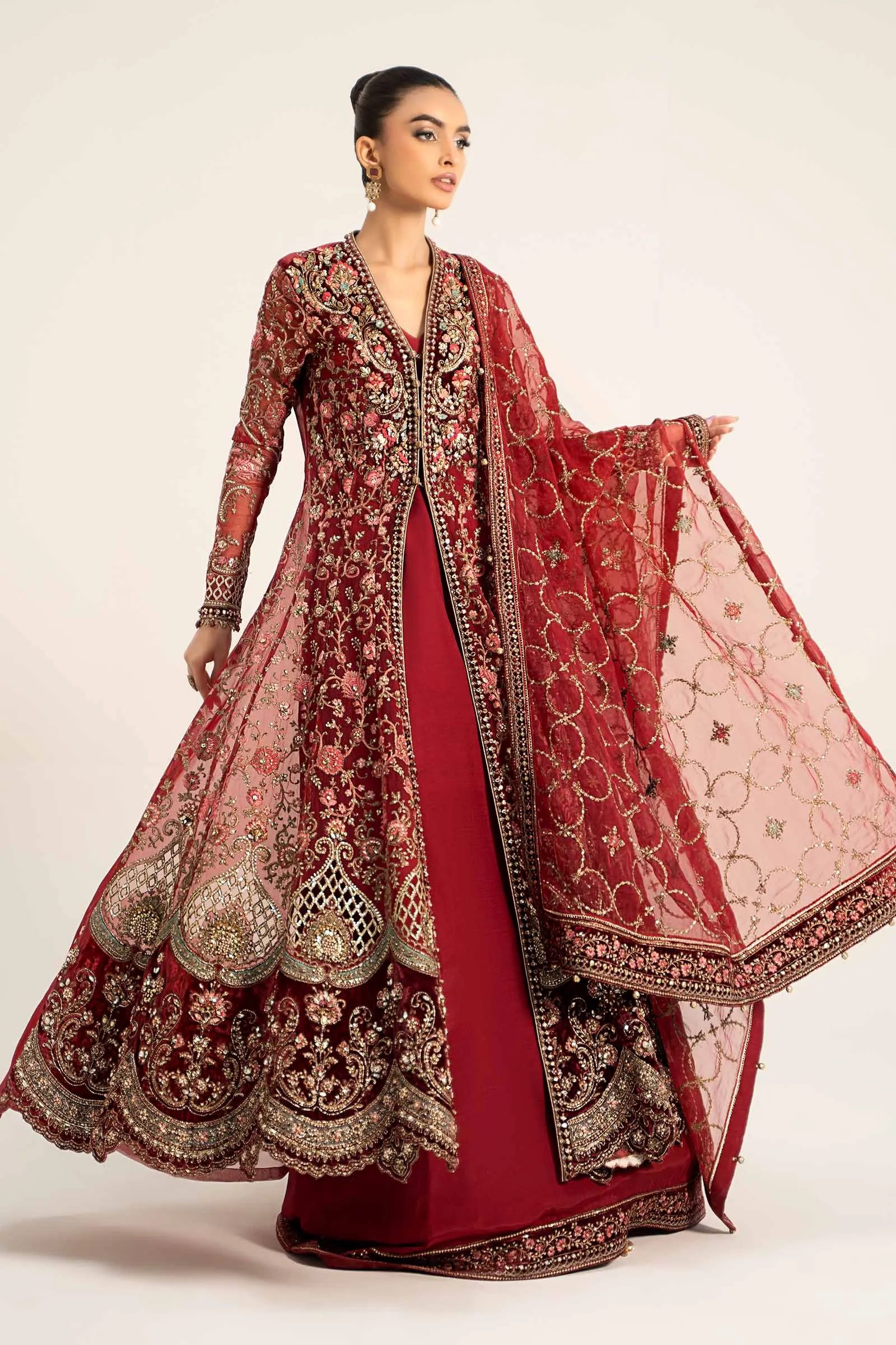 3 Piece Embroidered Organza Suit | BDS-2908