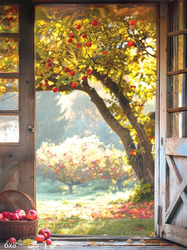 Autumn Orchard Apple Harvest Photography Backdrop