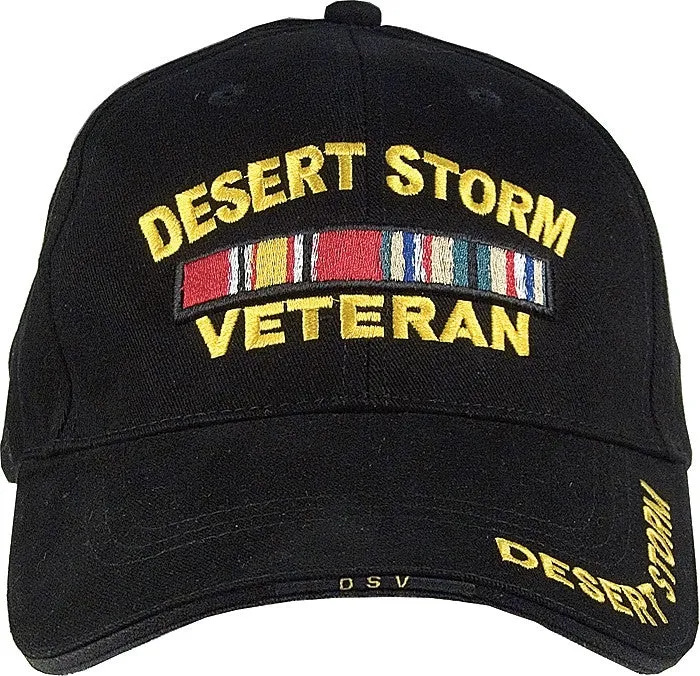 Black - DESERT STORM VETERAN Low Profile Deluxe Adjustable Cap