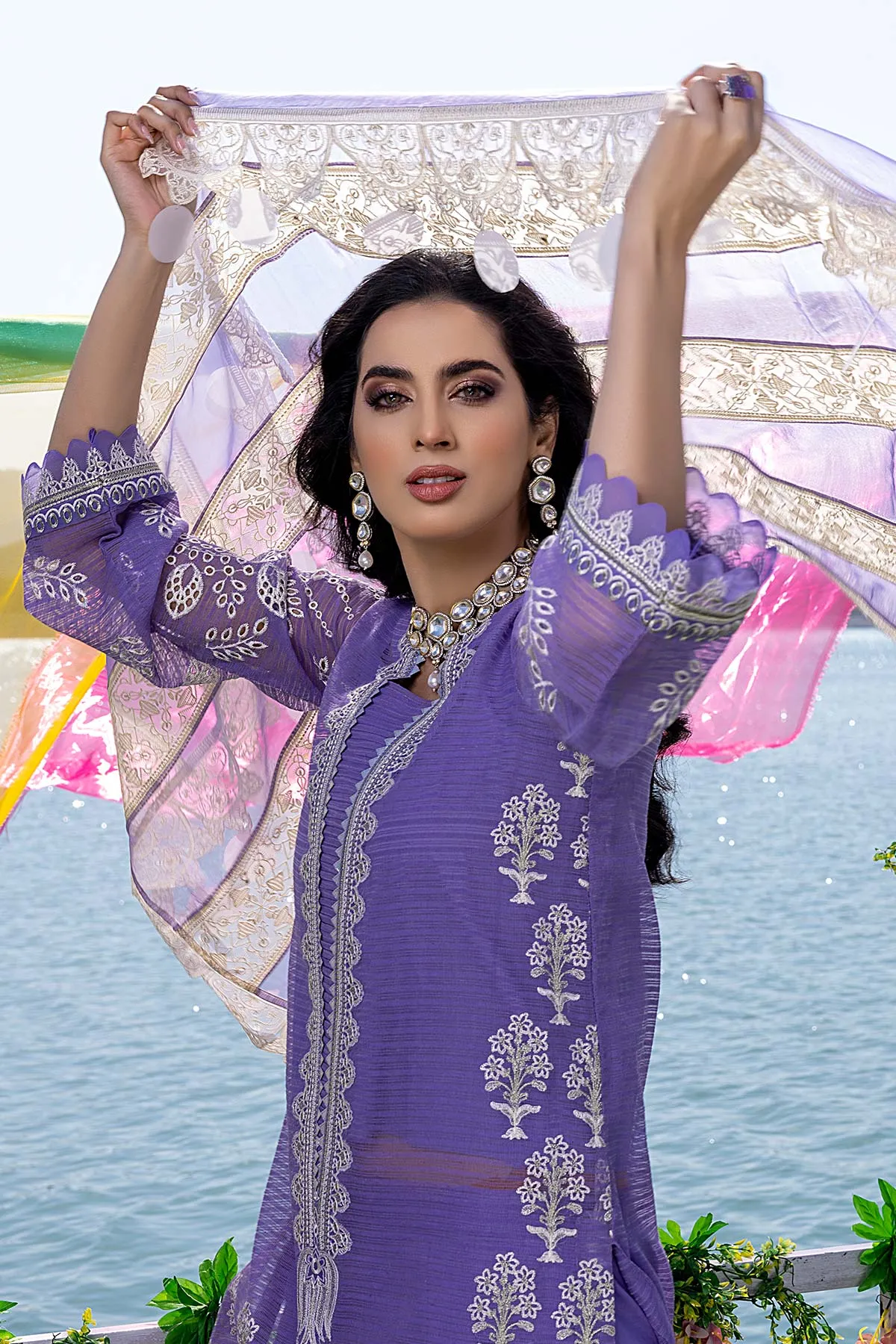 Charizma Signature Summer Festive Collection · Embroidered Lawn with Embellished Dupatta – CFL-02