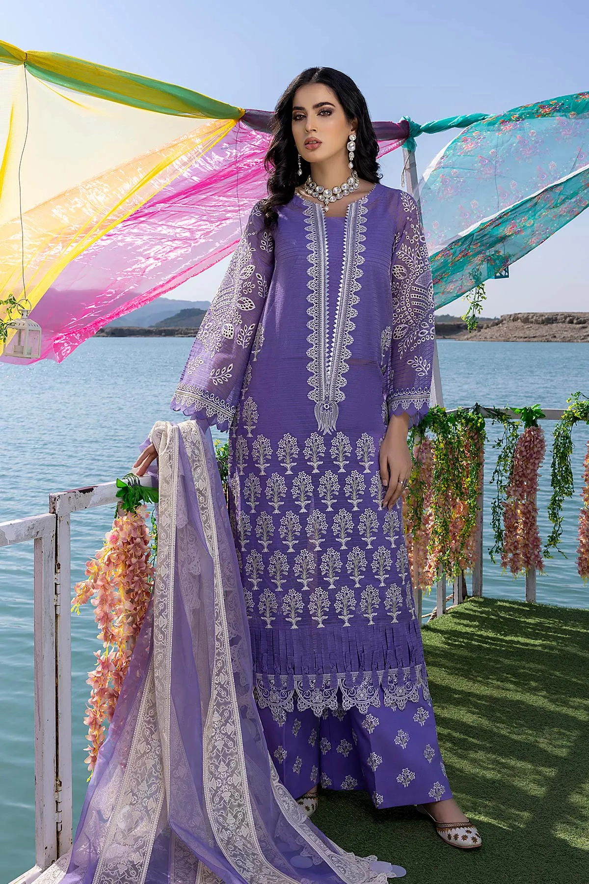 Charizma Signature Summer Festive Collection · Embroidered Lawn with Embellished Dupatta – CFL-02