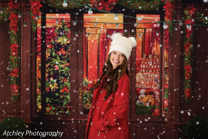 Christmas Storefront Printed Photography Backdrop