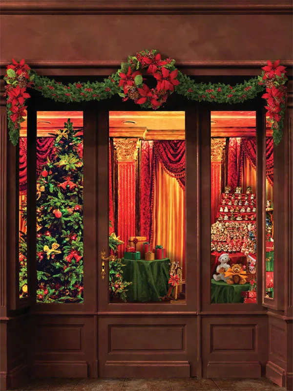 Christmas Storefront Printed Photography Backdrop