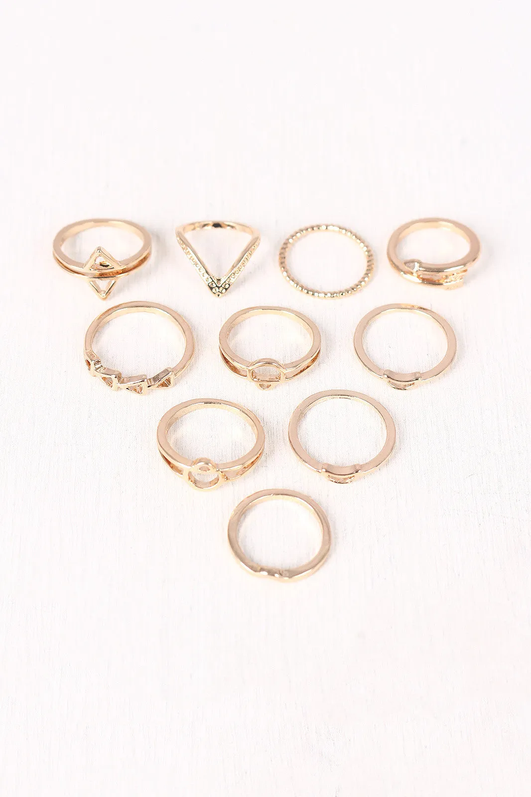 Crescent Arrow Multi Ring Set