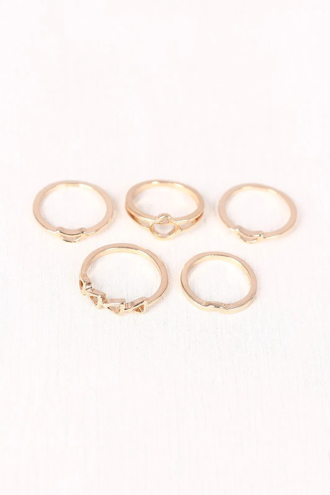 Crescent Arrow Multi Ring Set