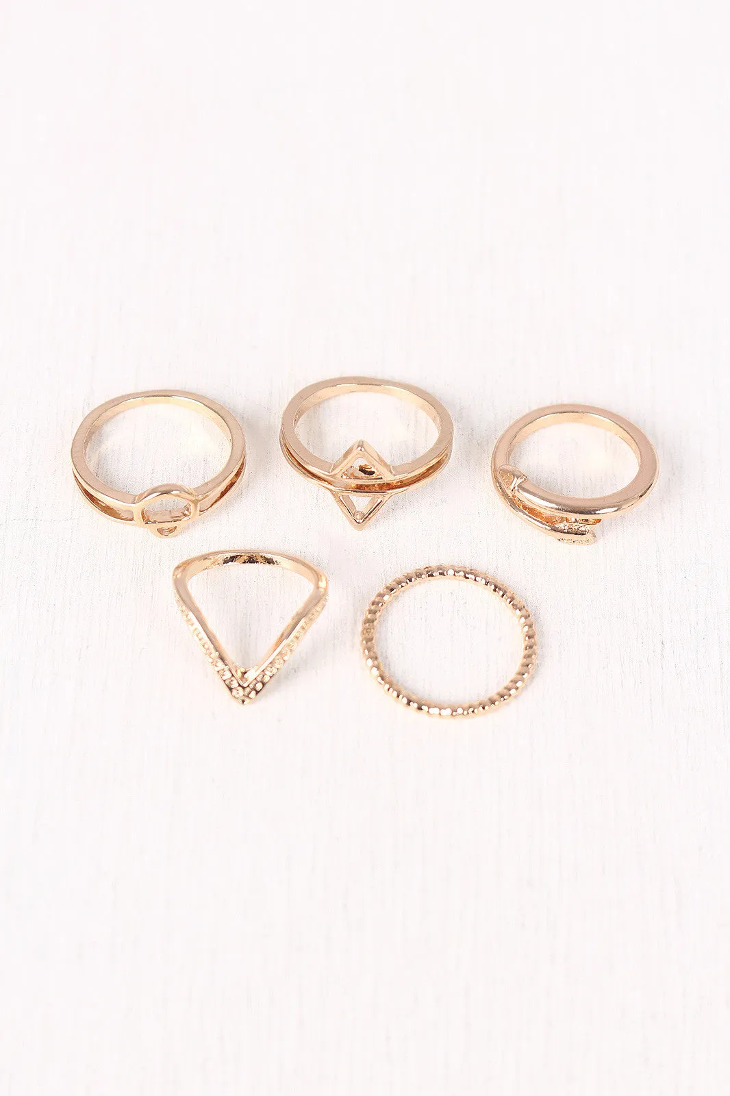 Crescent Arrow Multi Ring Set