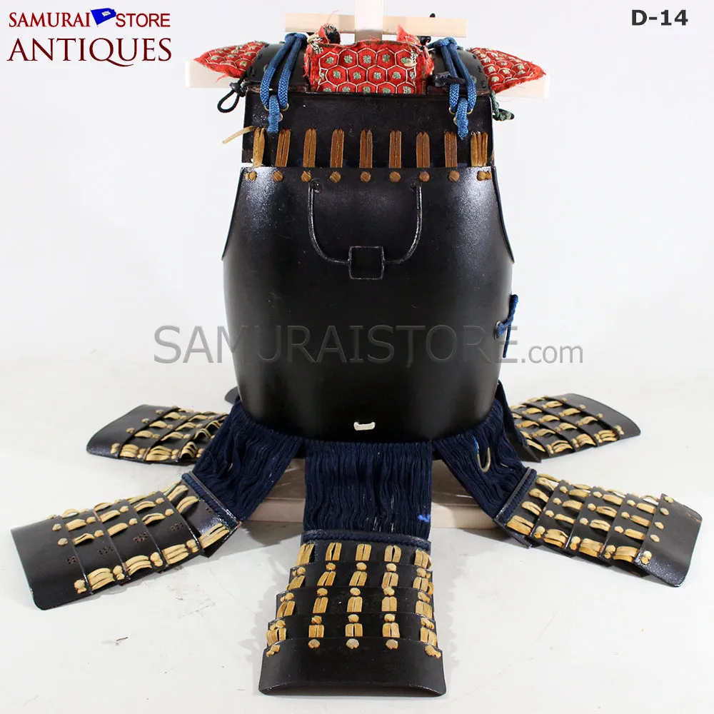 D17 Antique Samurai Leather Armor  Pitchfork Header w/ Certificate