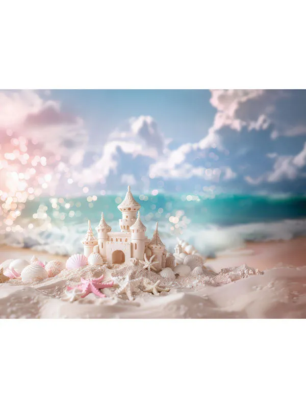 Enchanted Sandcastle Beach Photography Backdrop