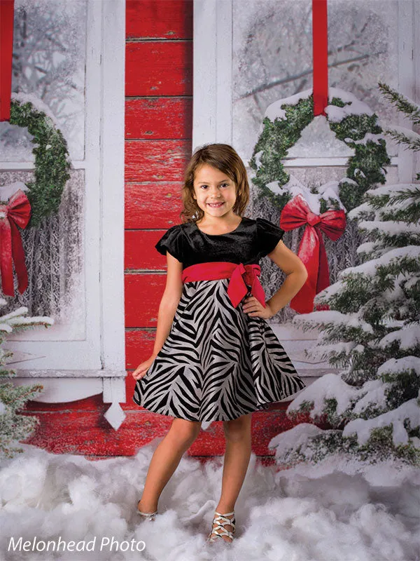 Farmhouse Christmas Printed Photo Backdrop