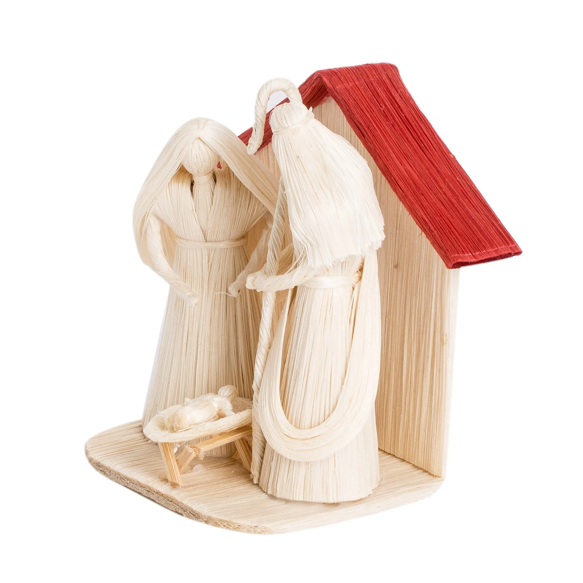 Handcrafted Natural White Natural Fiber Nativity Scene - Nativity Love | NOVICA