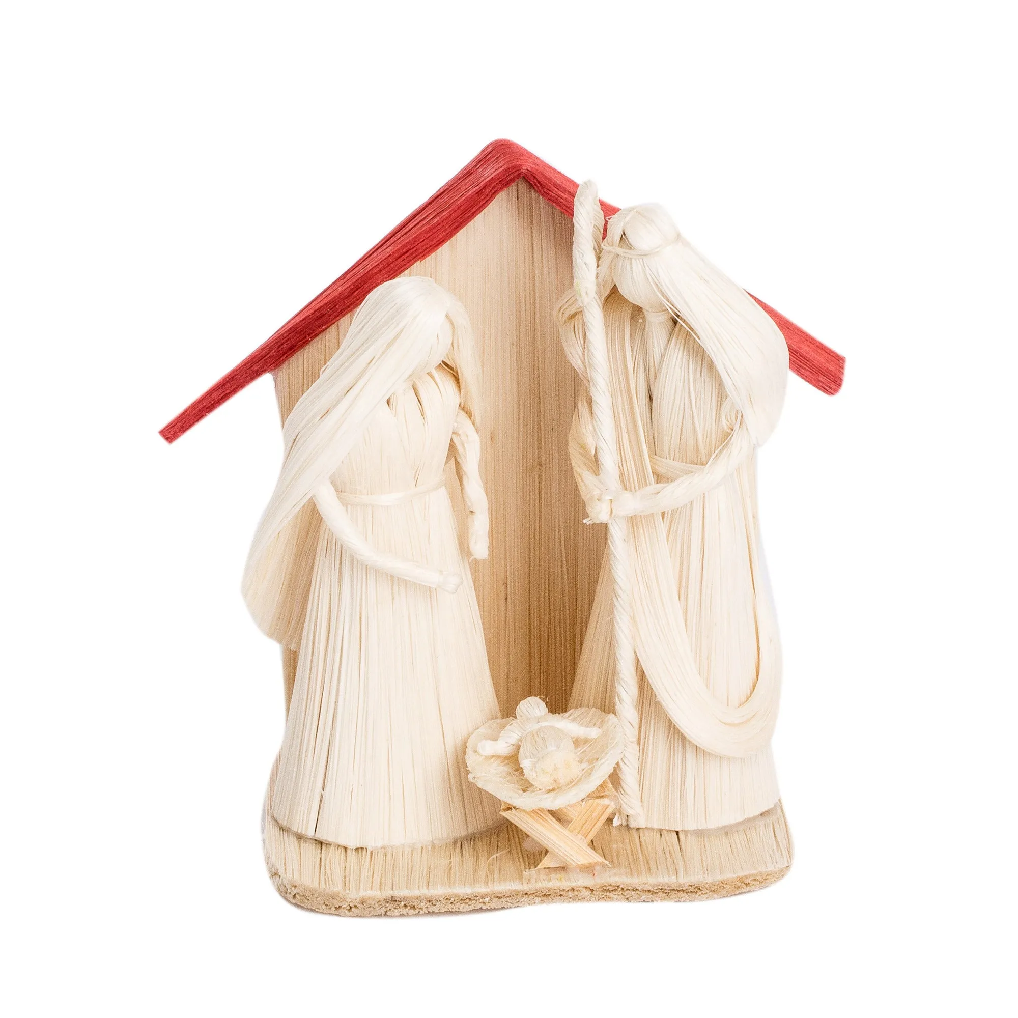 Handcrafted Natural White Natural Fiber Nativity Scene - Nativity Love | NOVICA