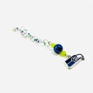 Handmade Snagless Beaded Chain Row Counter ~ Seahawks