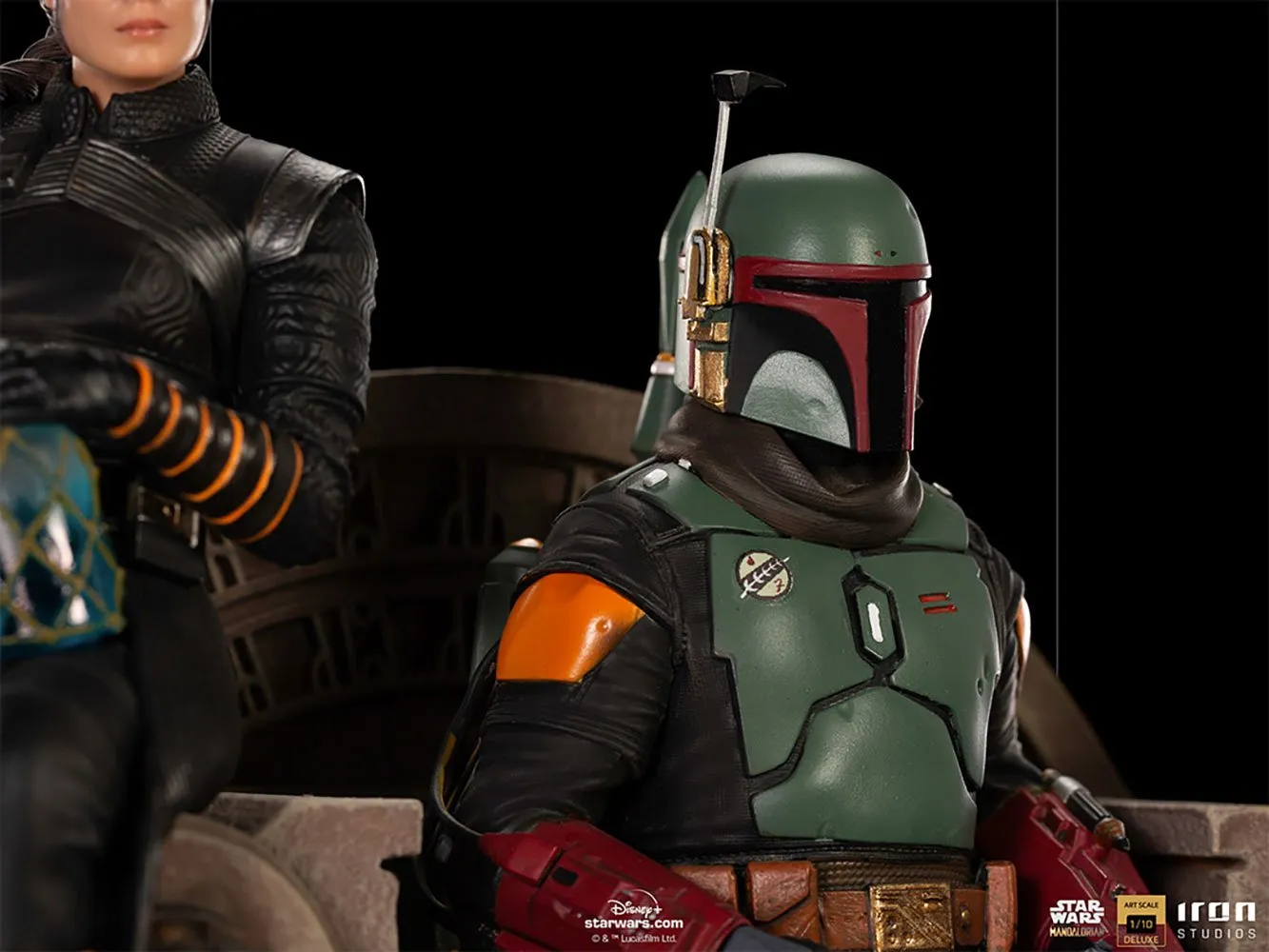 Iron Studios Star Wars The Mandalorian Boba Fett & Fennec Shand on Throne Deluxe 1:10 Scale Statue