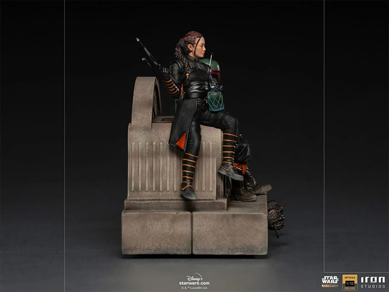 Iron Studios Star Wars The Mandalorian Boba Fett & Fennec Shand on Throne Deluxe 1:10 Scale Statue