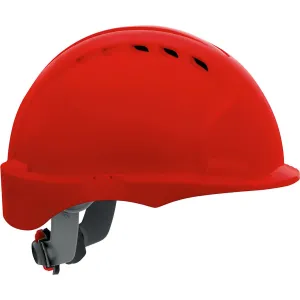 JSP 280-EV6151SV-60 Vented, Short Brim Hard Hat with HDPE Shell, 6-Point Polyester Suspension and Wheel Ratchet Adjustment