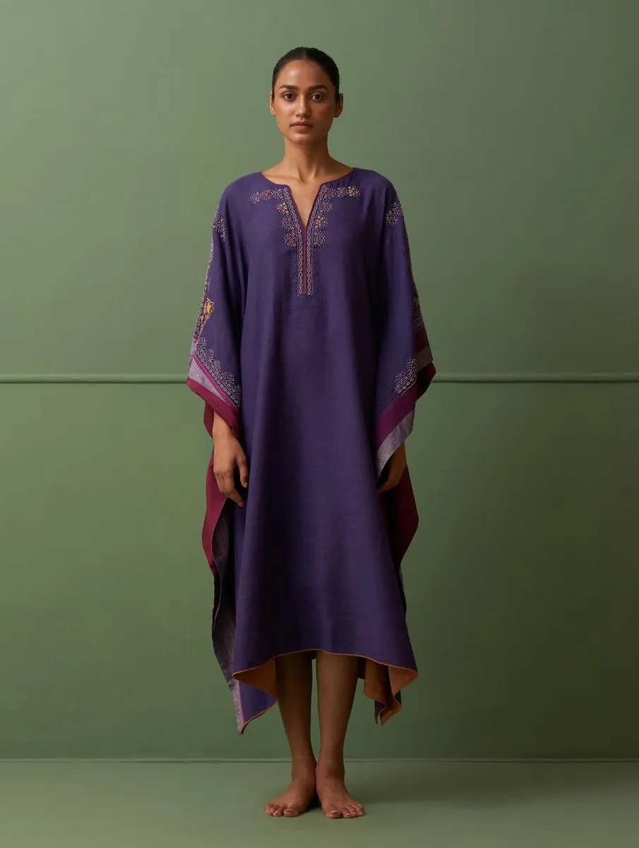 Lima Hand-Embroidered Kaftan - Byzantium