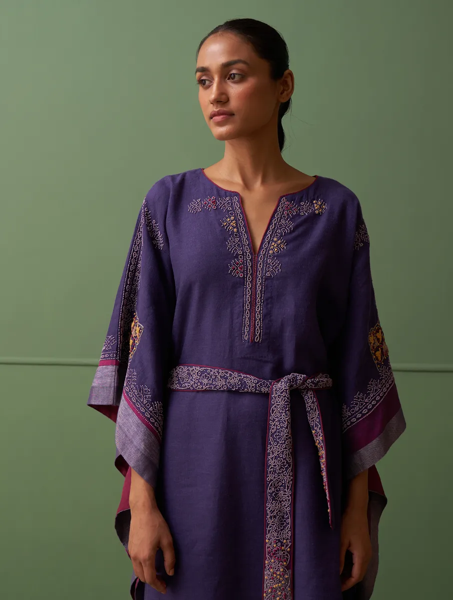 Lima Hand-Embroidered Kaftan - Byzantium