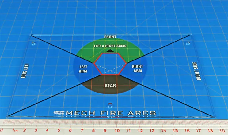 LITKO Premium Printed Mech Fire Arc Template