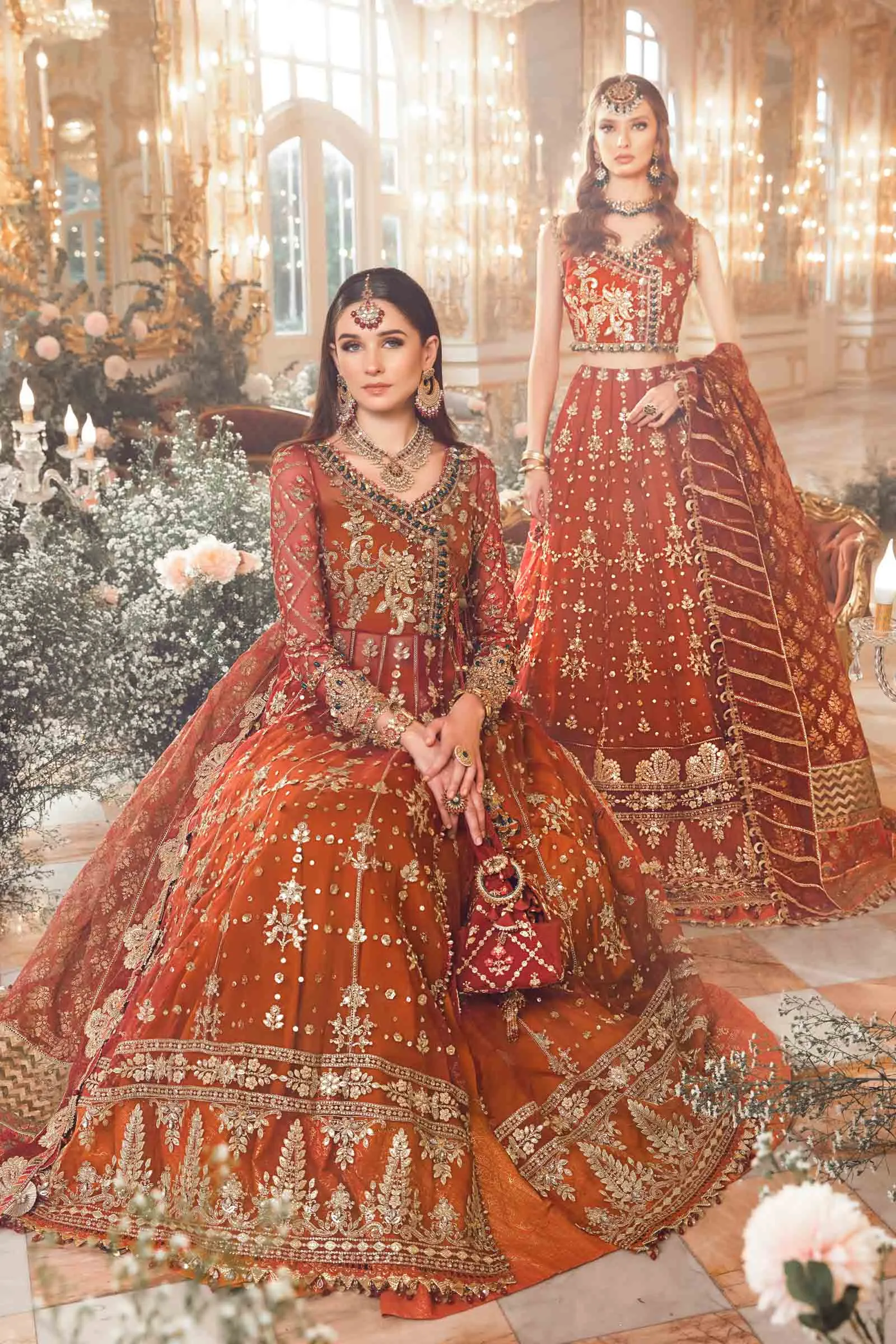 MARIA.B MBroidered Luxury Wedding Formals – Maroon BD-2705