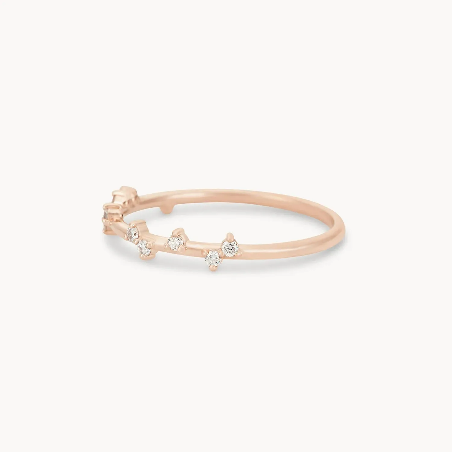 Milky way ring - 14k rose gold, white diamond