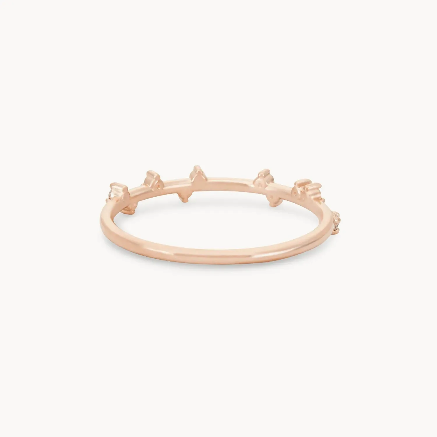 Milky way ring - 14k rose gold, white diamond