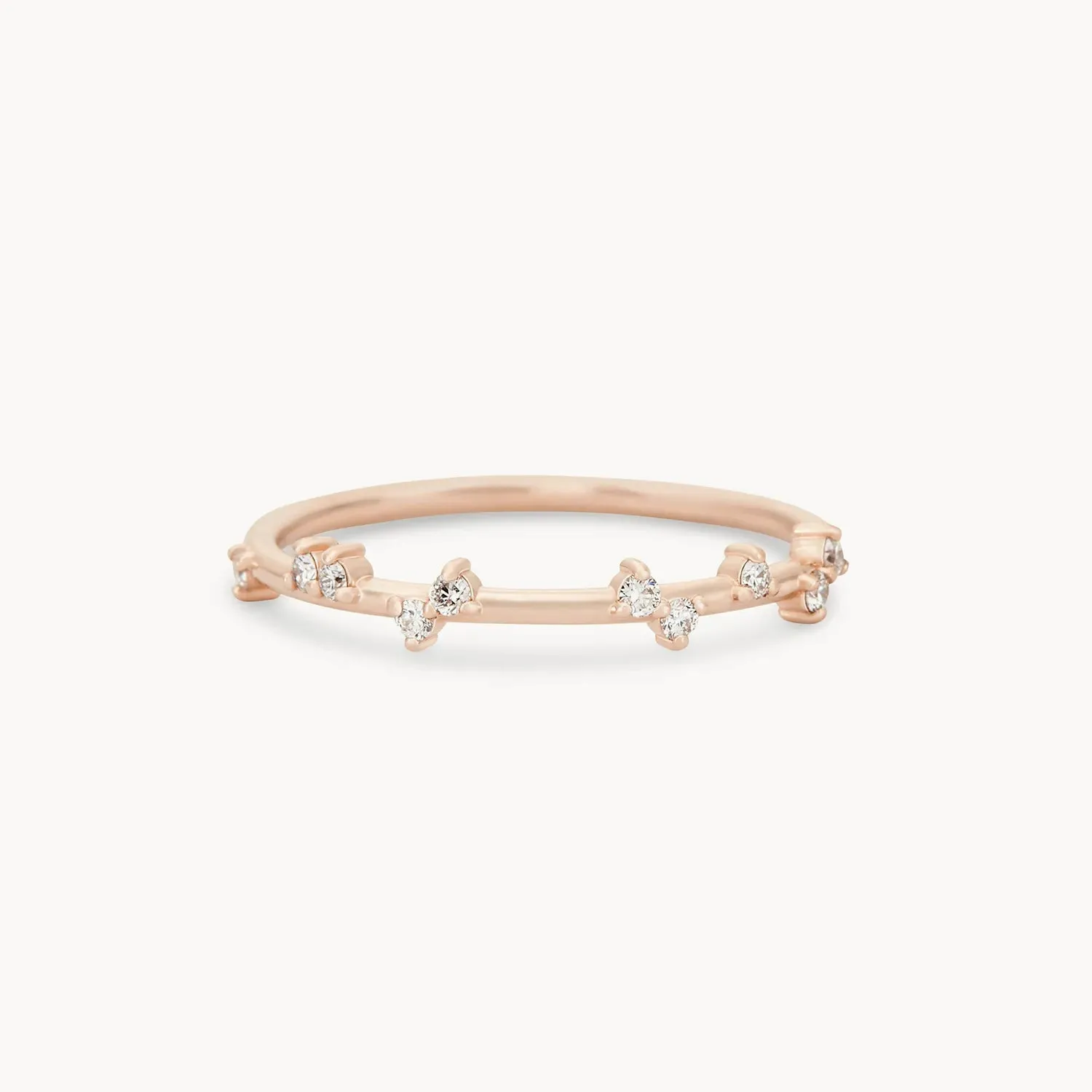 Milky way ring - 14k rose gold, white diamond