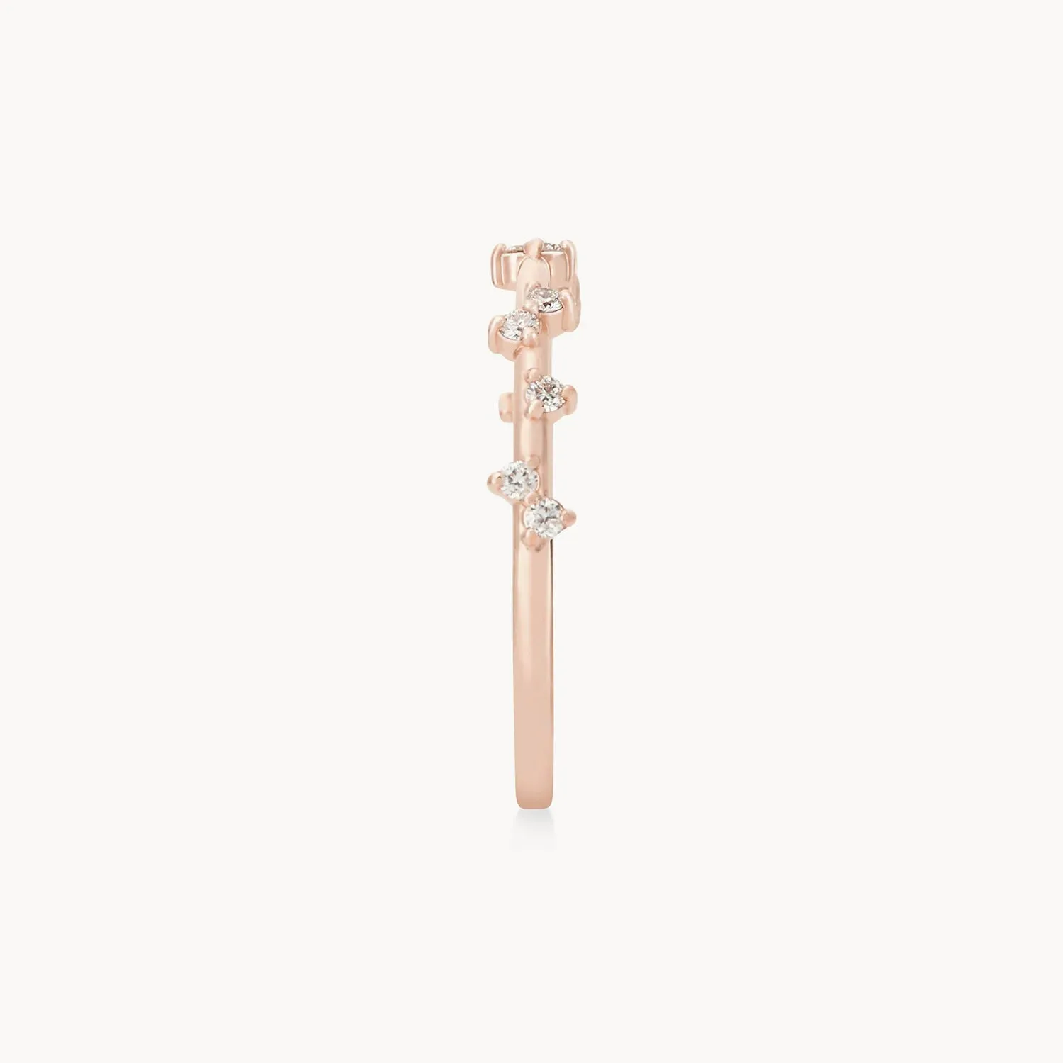 Milky way ring - 14k rose gold, white diamond