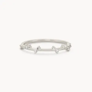 Milky way ring - 14k white gold, white diamond