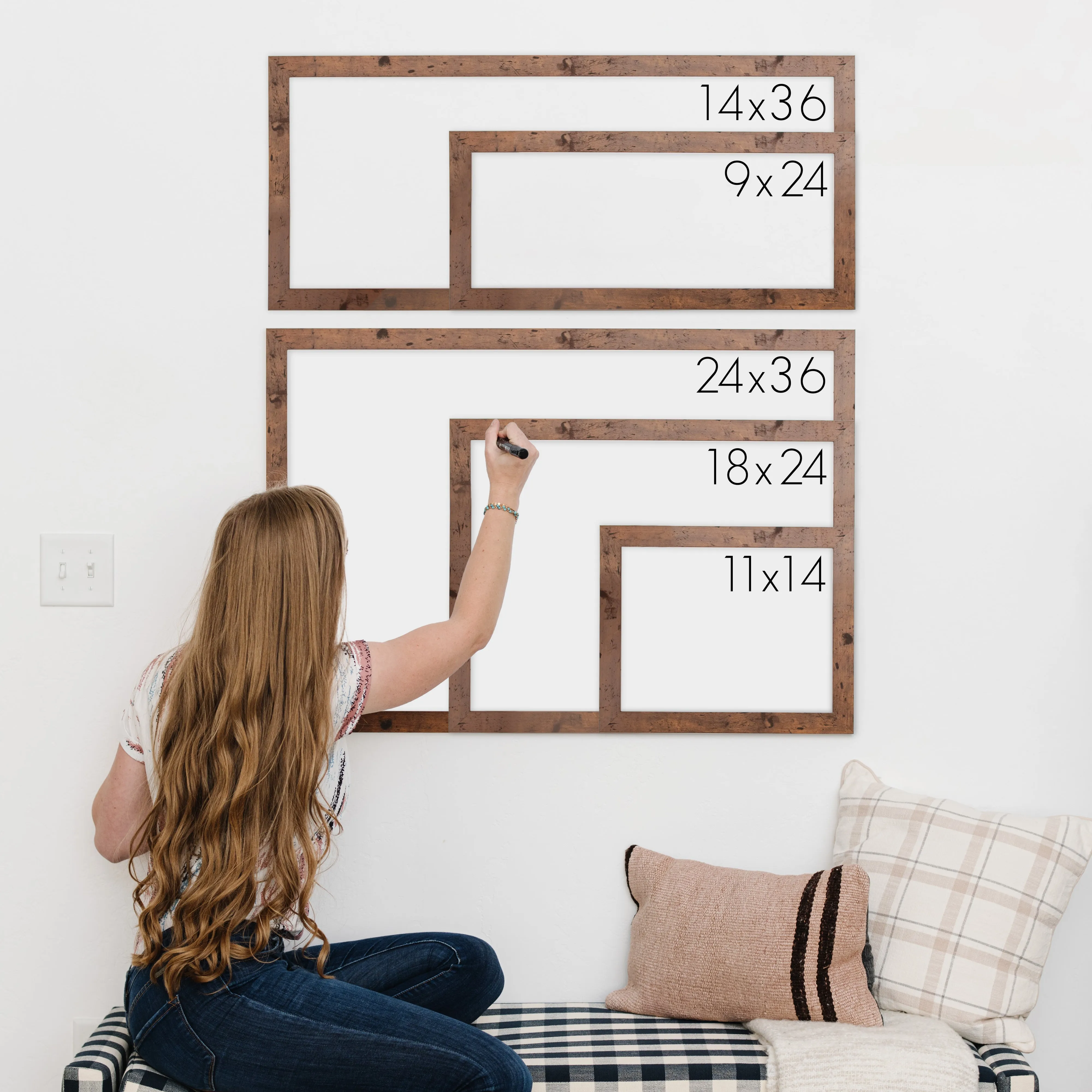 Monthly Framed Chalkboard Calendar   5 sections | Horizontal Dwyer