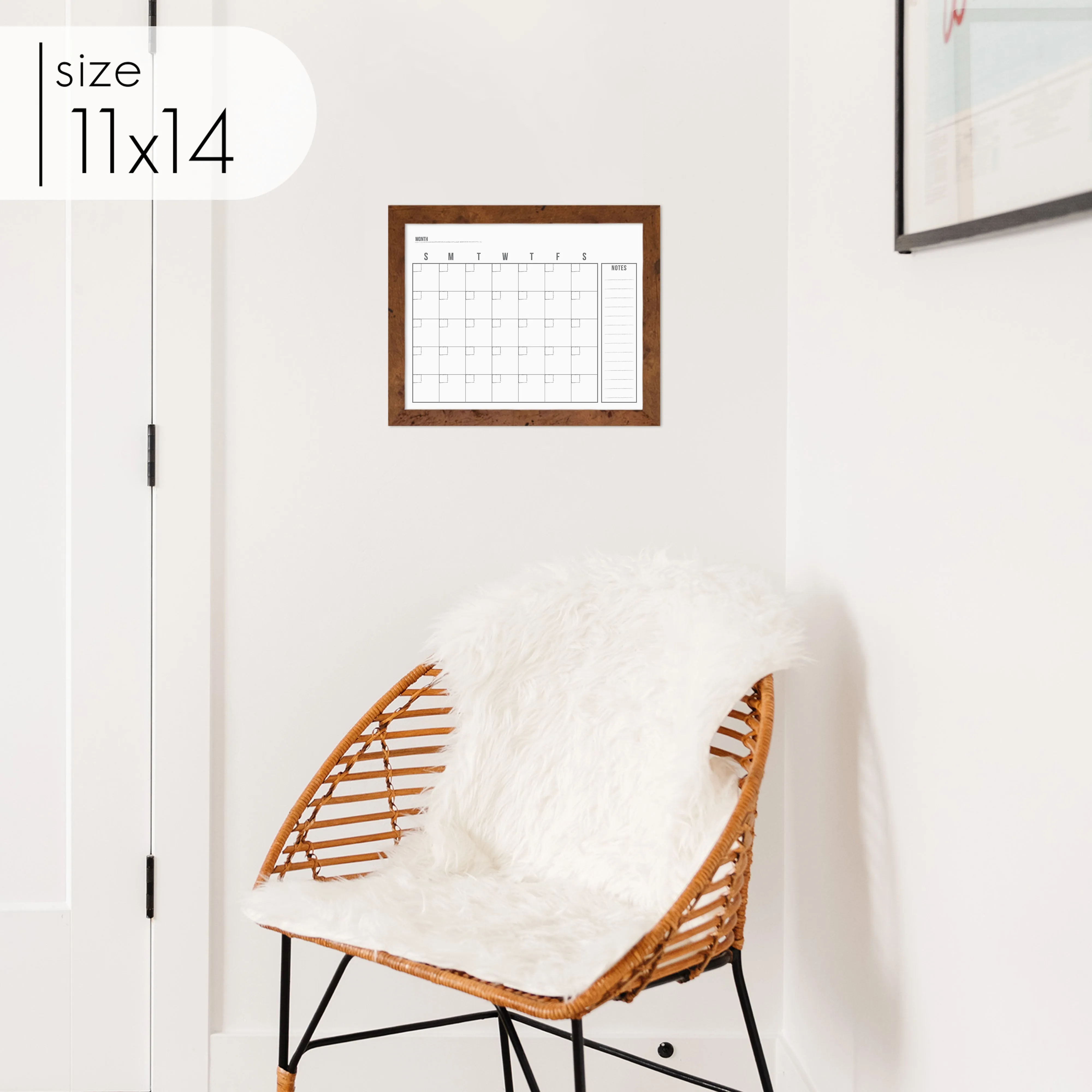 Monthly Framed Whiteboard Calendar   1 section | Horizontal Dwyer