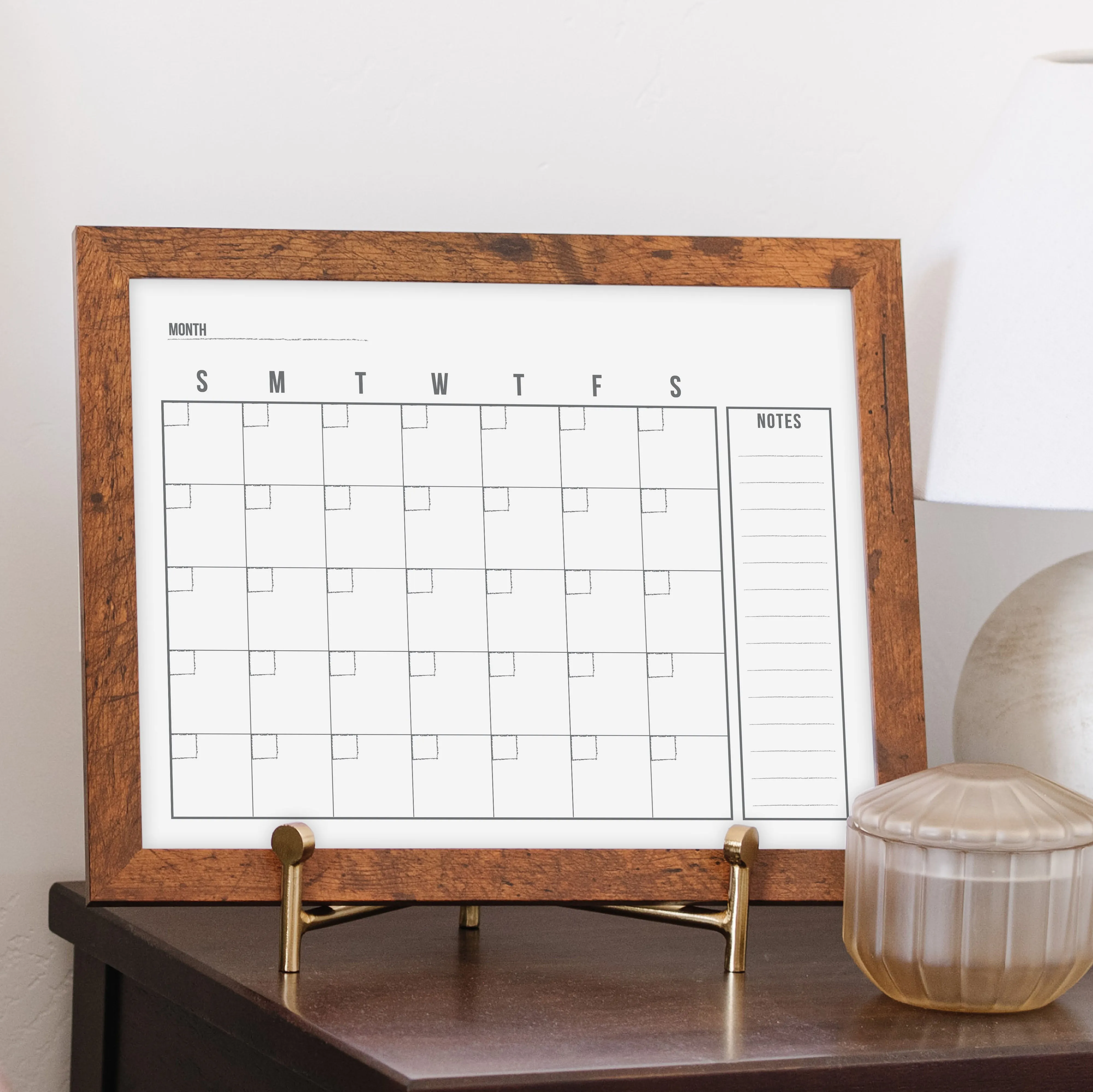 Monthly Framed Whiteboard Calendar   1 section | Horizontal Dwyer