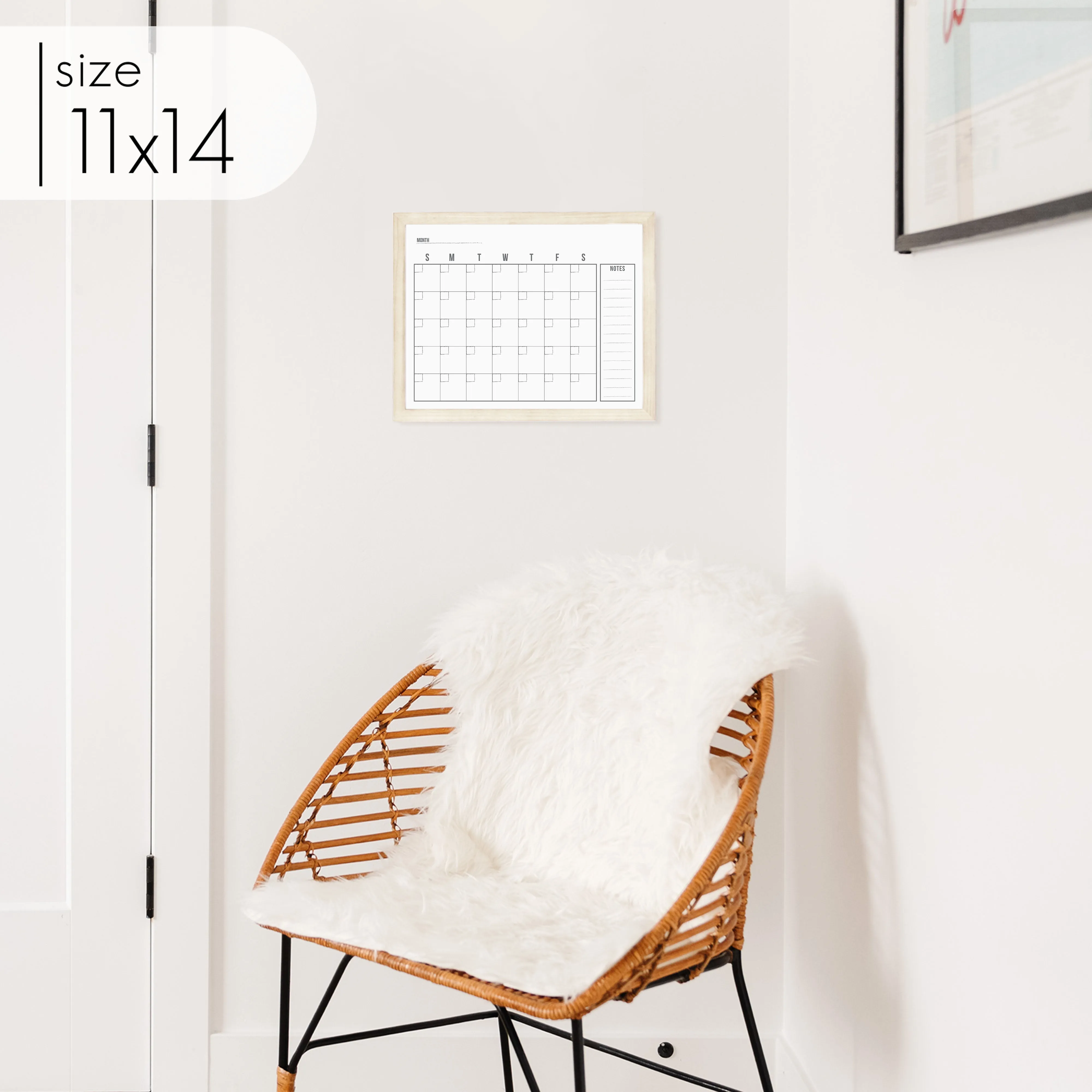 Monthly Framed Whiteboard Calendar   1 section | Horizontal Dwyer