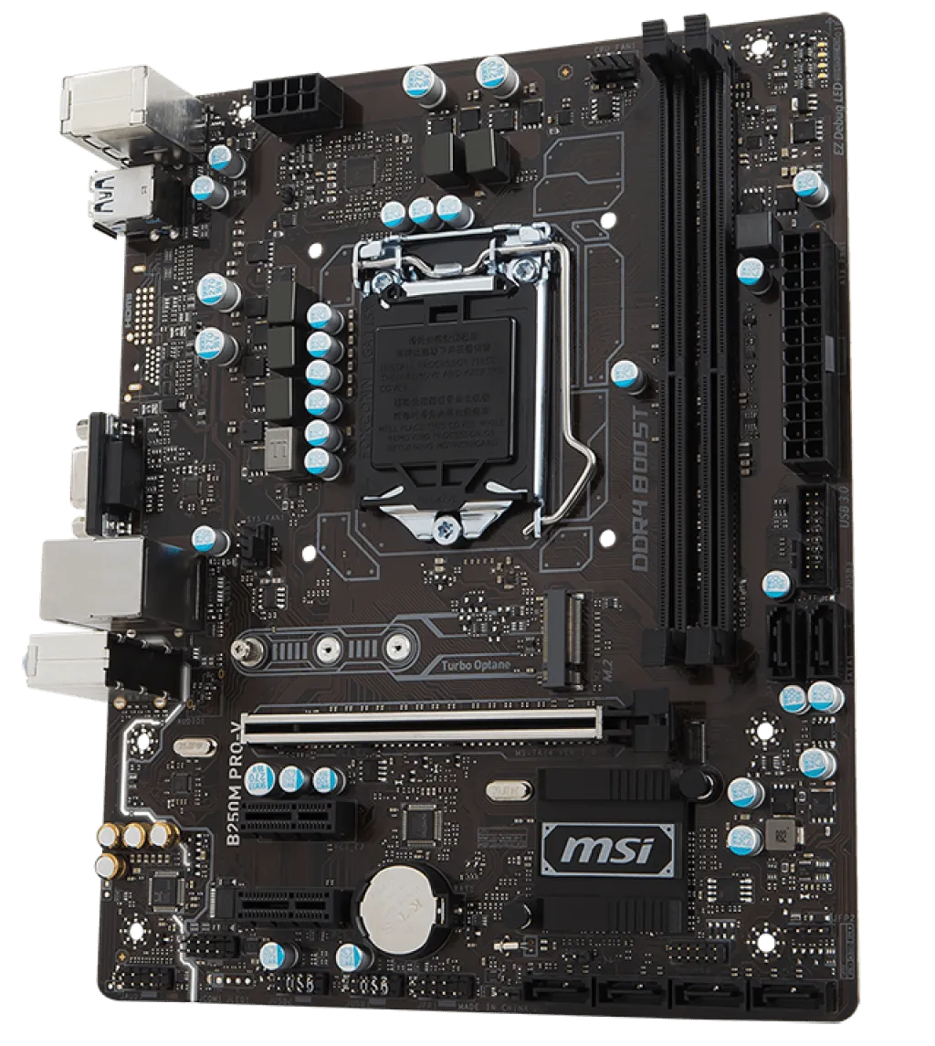 MSI intel computer motherboard B250M PRO-V LGA 1151 socket,DDR4,micro-ATX,Turbo M.2