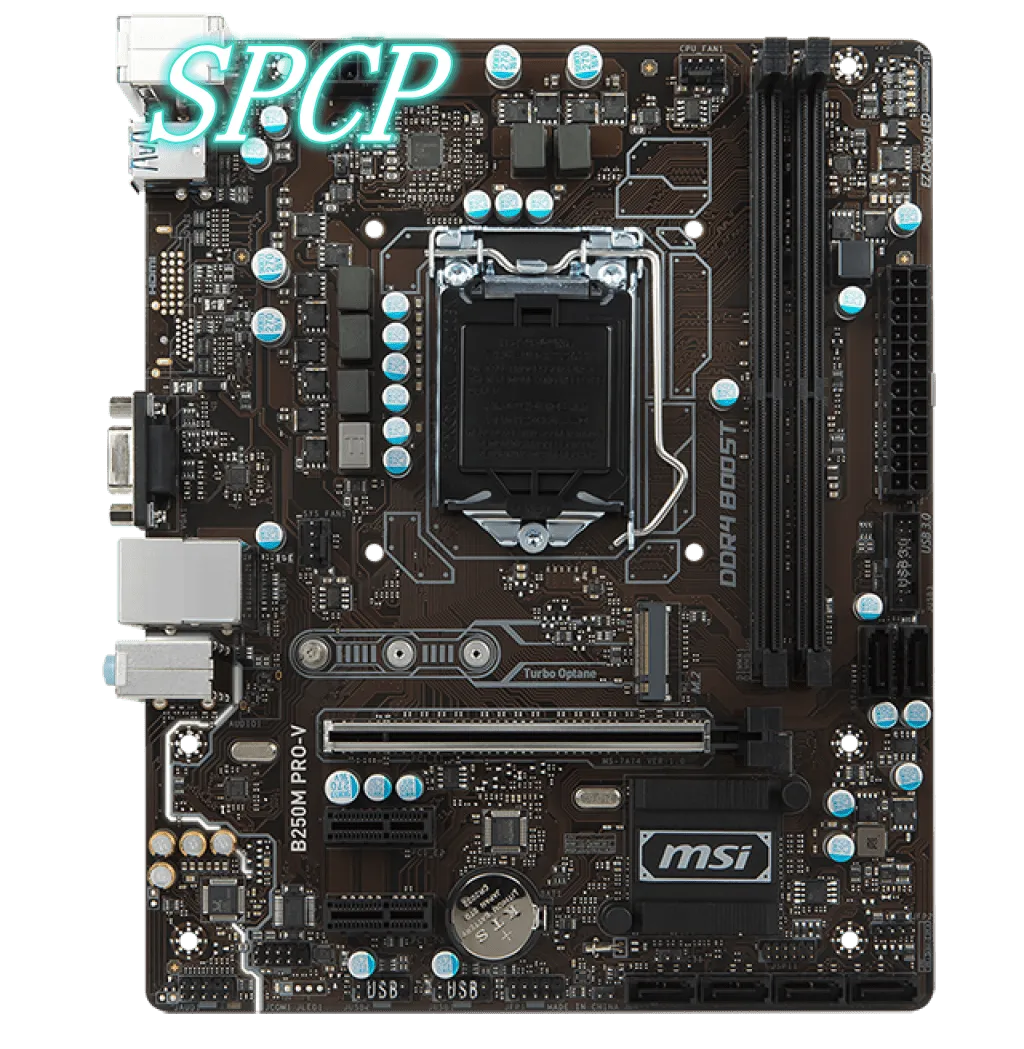 MSI intel computer motherboard B250M PRO-V LGA 1151 socket,DDR4,micro-ATX,Turbo M.2