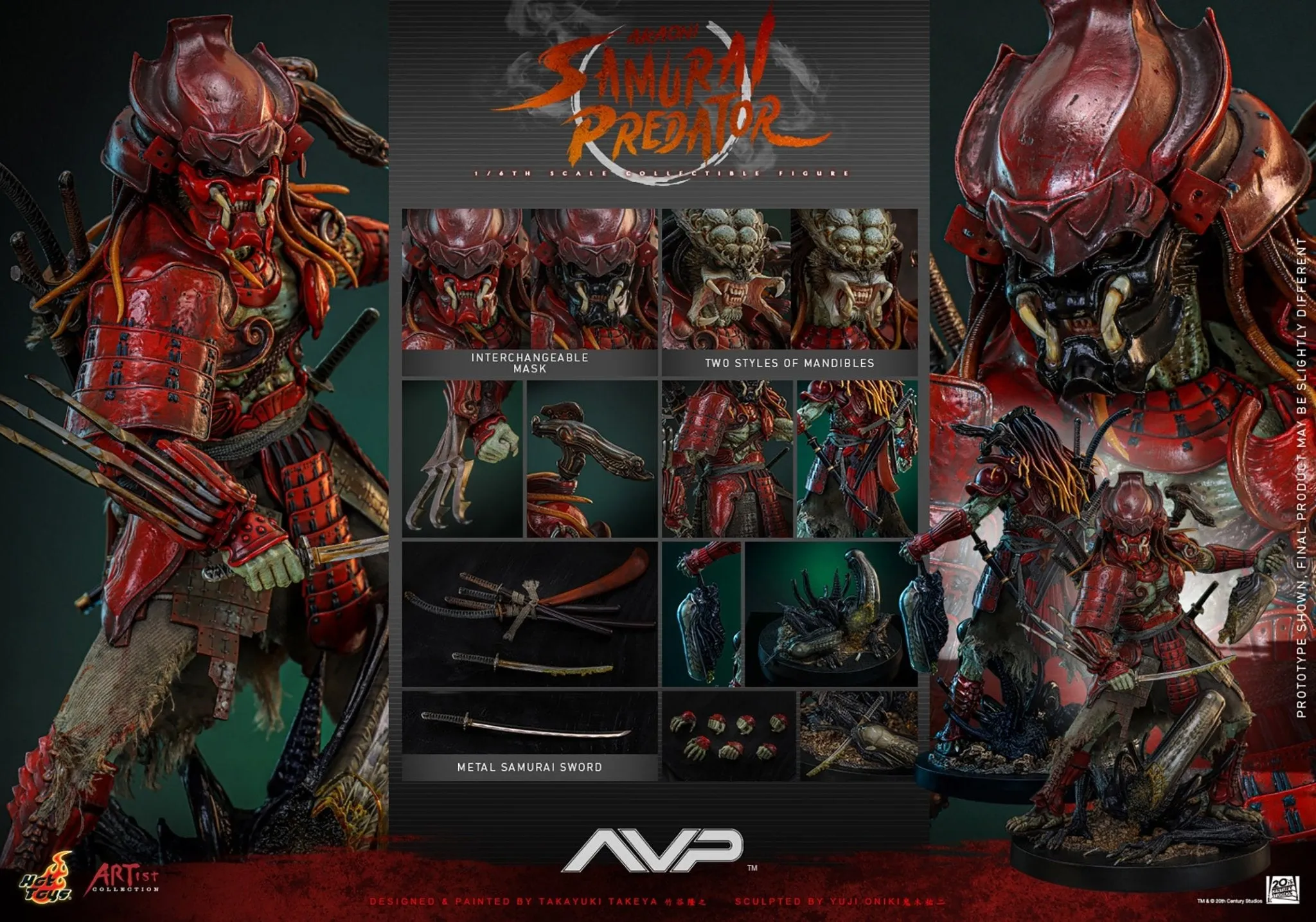 PRE-ORDER: Hot Toys Alien vs Predator Akaoni Samurai Predator Sixth Scale Figure