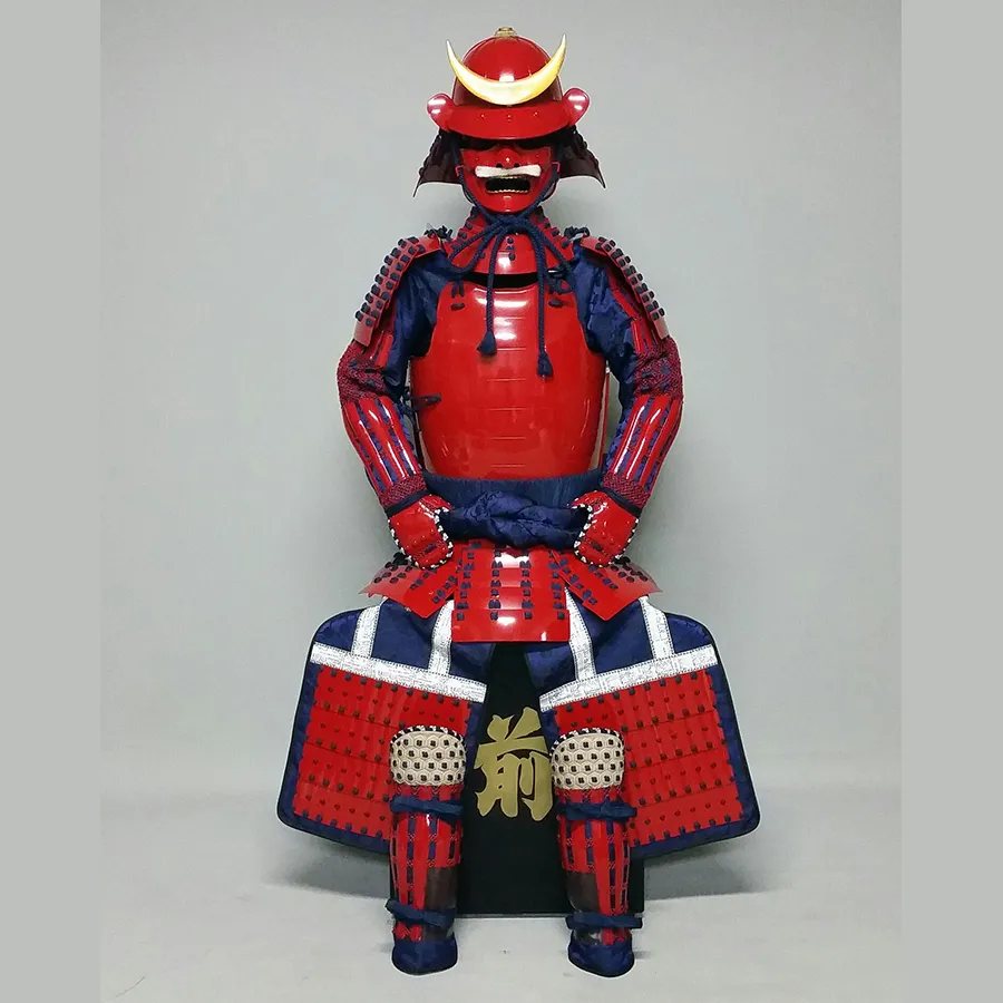 (Ready-To-Ship) L049 RED Okegawa Suit of Armor w/Darkblue lacing