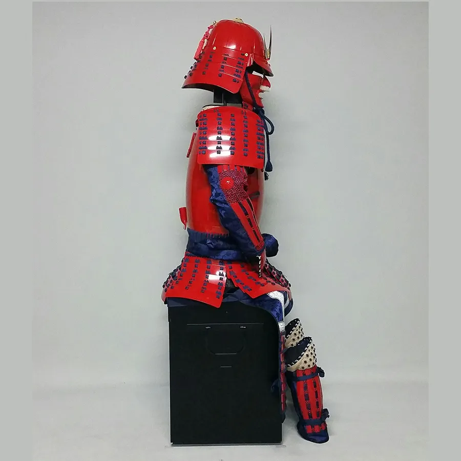 (Ready-To-Ship) L049 RED Okegawa Suit of Armor w/Darkblue lacing