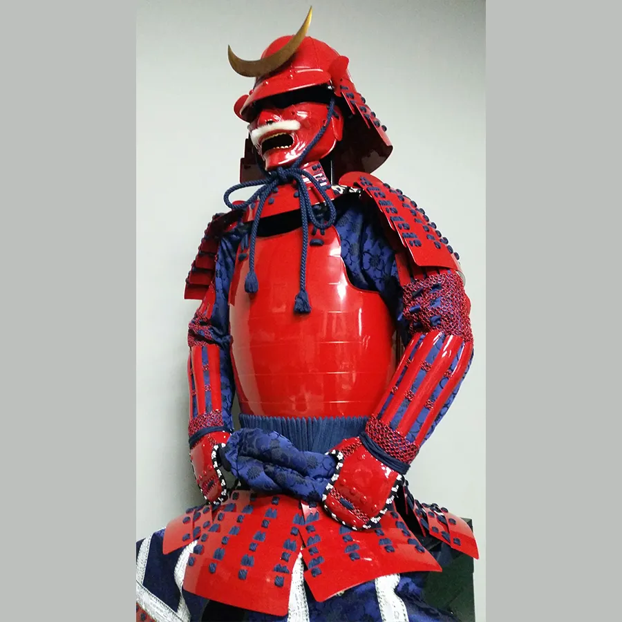 (Ready-To-Ship) L049 RED Okegawa Suit of Armor w/Darkblue lacing