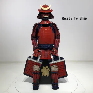 (Ready-To-Ship) L049 RED Okegawa Suit of Armor w/Darkblue lacing