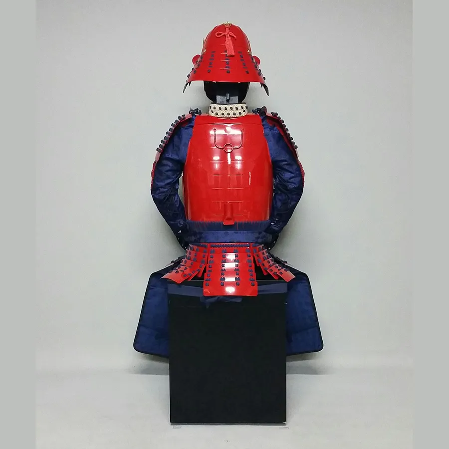 (Ready-To-Ship) L049 RED Okegawa Suit of Armor w/Darkblue lacing