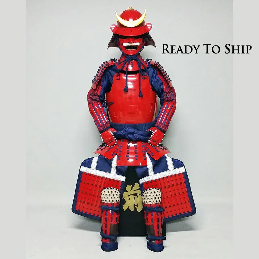 (Ready-To-Ship) L049 RED Okegawa Suit of Armor w/Darkblue lacing