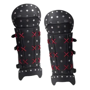 Samurai Greaves - Black/Red