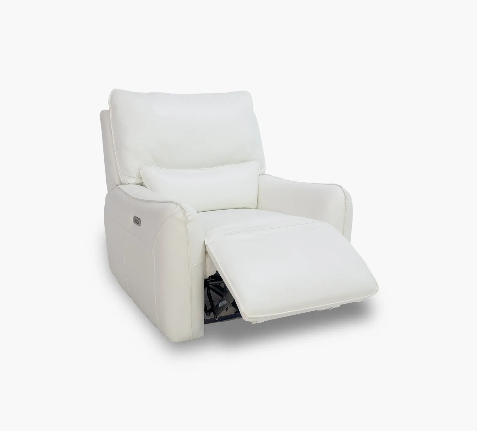 Senna White Leather Zero Gravity Dual Power Recliner