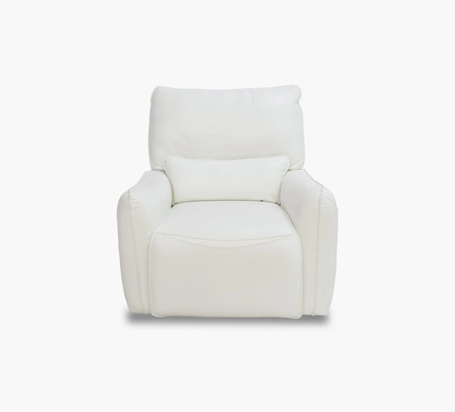 Senna White Leather Zero Gravity Dual Power Recliner