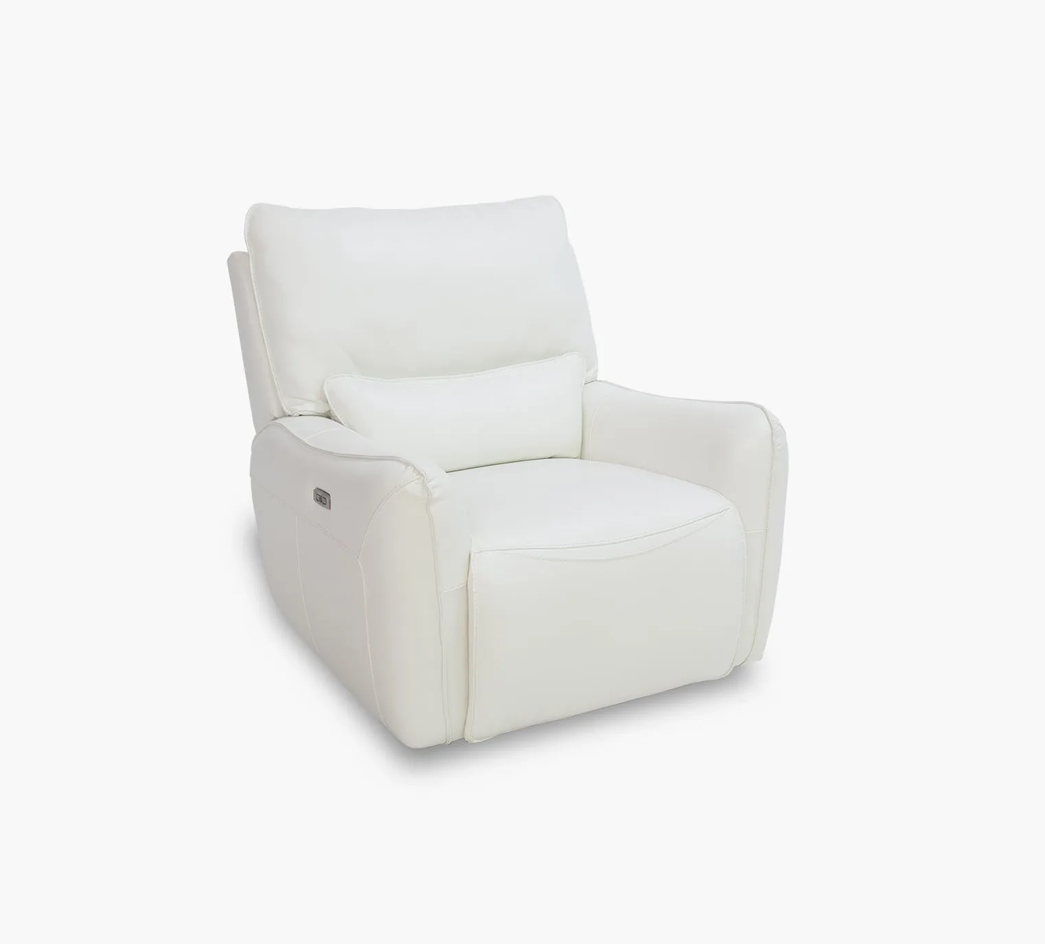 Senna White Leather Zero Gravity Dual Power Recliner