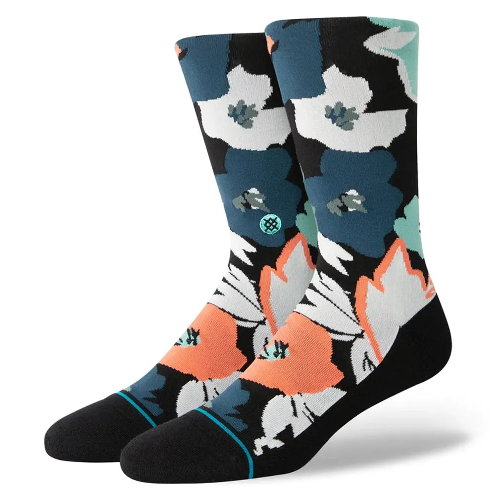 Stance Flower Beds Crew Socks - Black/ Large