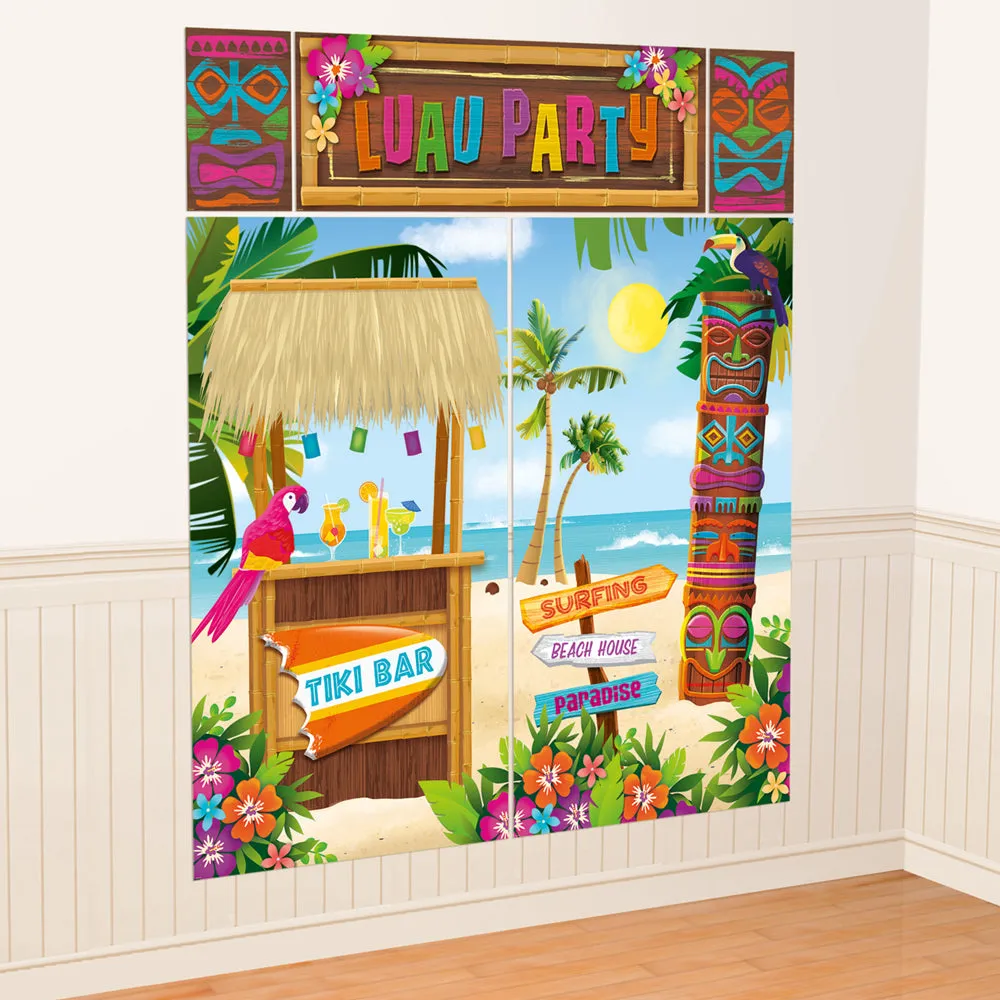 Tiki Scene Setters Backdrop Wall Decorating Kit - Pack of 5