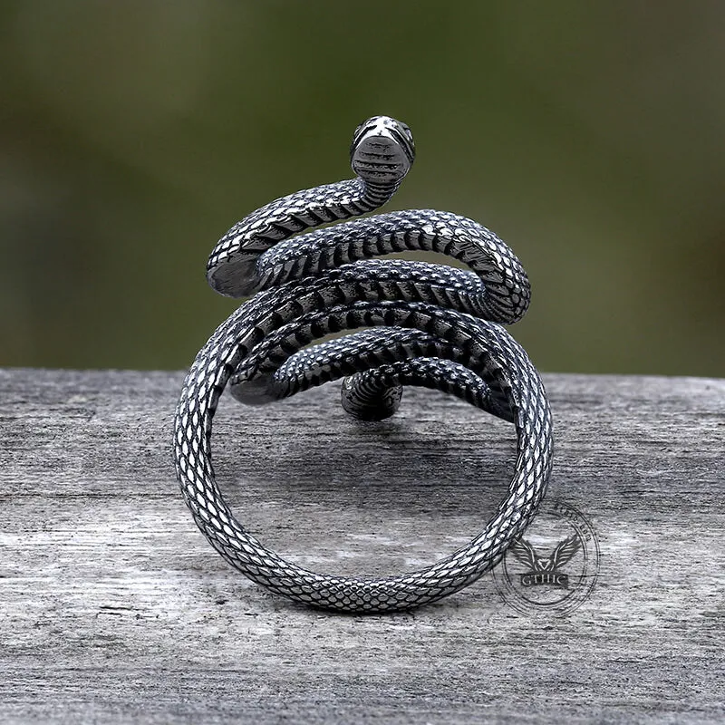 Two Headed Snake Stainless Steel Animal Ring